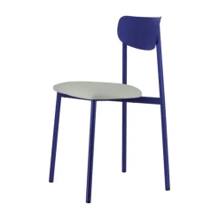 Colette Carrier® Chaise française en métal avec assise en simili rembourrée