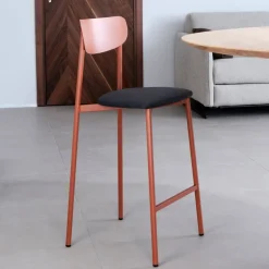 Colette Carrier® Tabouret snack français en métal avec assise en tissu