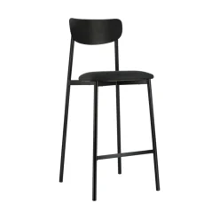 Colette Carrier® Tabouret snack français en métal avec assise en simili rembourrée