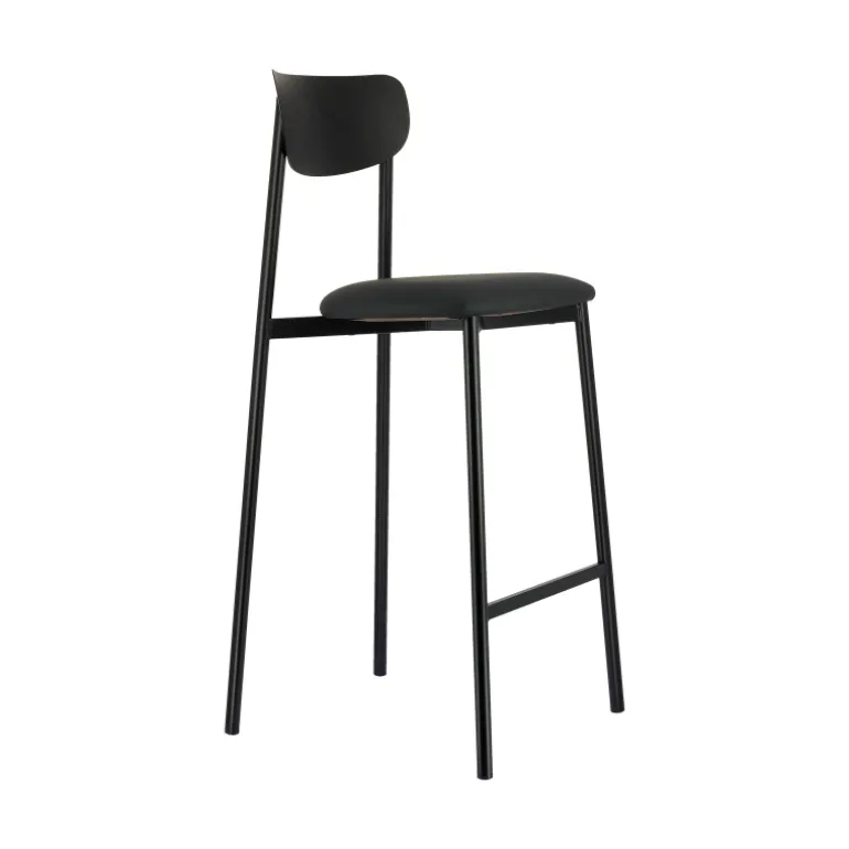 Colette Carrier® Tabouret snack français en métal avec assise en simili rembourrée