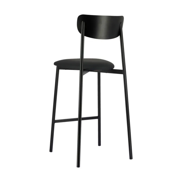 Colette Carrier® Tabouret snack français en métal avec assise en simili rembourrée