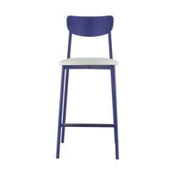 Colette Carrier® Tabouret snack français en métal avec assise en simili rembourrée