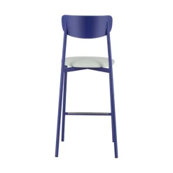 Colette Carrier® Tabouret snack français en métal avec assise en simili rembourrée
