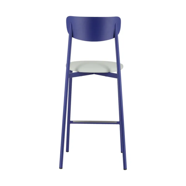 Colette Carrier® Tabouret snack français en métal avec assise en simili rembourrée