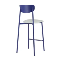 Colette Carrier® Tabouret snack français en métal avec assise en simili rembourrée
