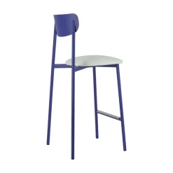 Colette Carrier® Tabouret snack français en métal avec assise en simili rembourrée