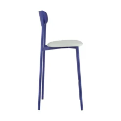 Colette Carrier® Tabouret snack français en métal avec assise en simili rembourrée