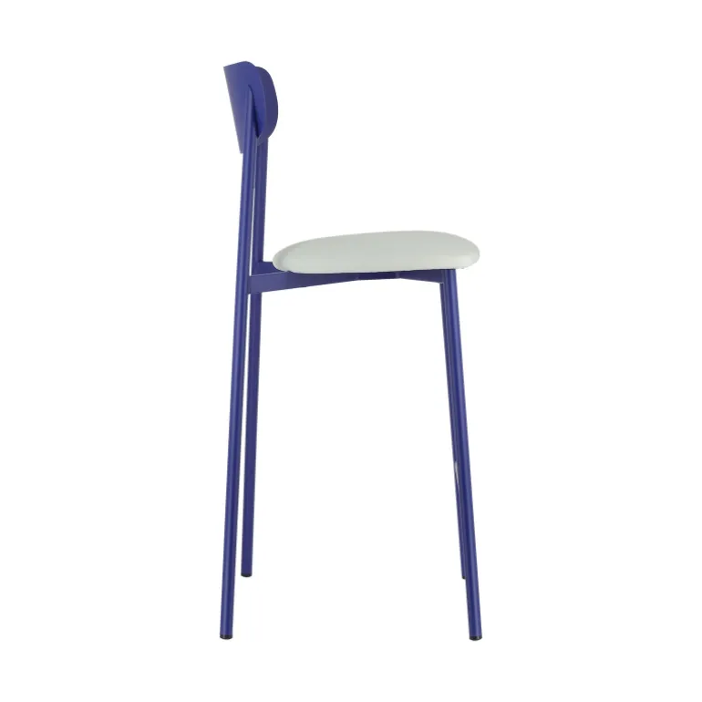 Colette Carrier® Tabouret snack français en métal avec assise en simili rembourrée