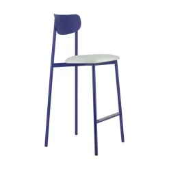 Colette Carrier® Tabouret snack français en métal avec assise en simili rembourrée