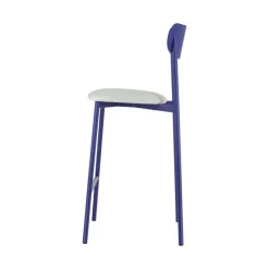 Colette Carrier® Tabouret snack français en métal avec assise en simili rembourrée