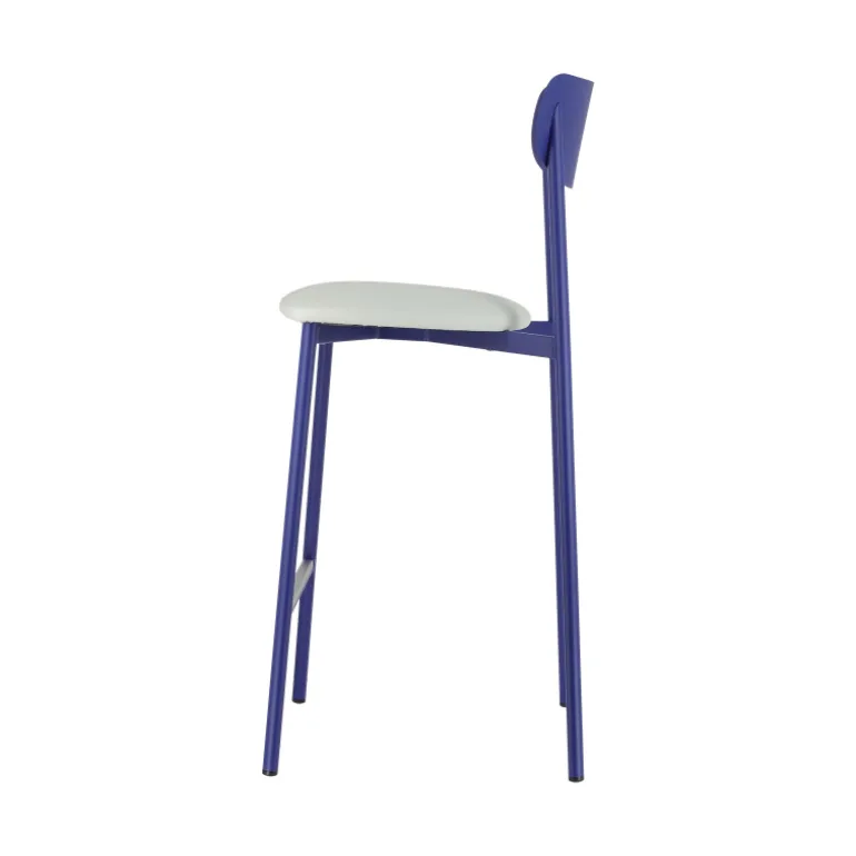 Colette Carrier® Tabouret snack français en métal avec assise en simili rembourrée