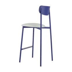Colette Carrier® Tabouret snack français en métal avec assise en simili rembourrée