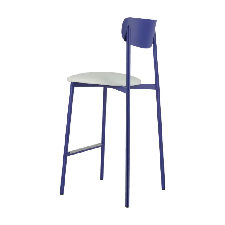 Colette Carrier® Tabouret snack français en métal avec assise en simili rembourrée