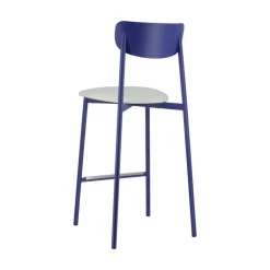 Colette Carrier® Tabouret snack français en métal avec assise en simili rembourrée