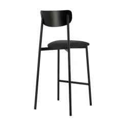 Colette Carrier® Tabouret snack français en métal avec assise en simili rembourrée