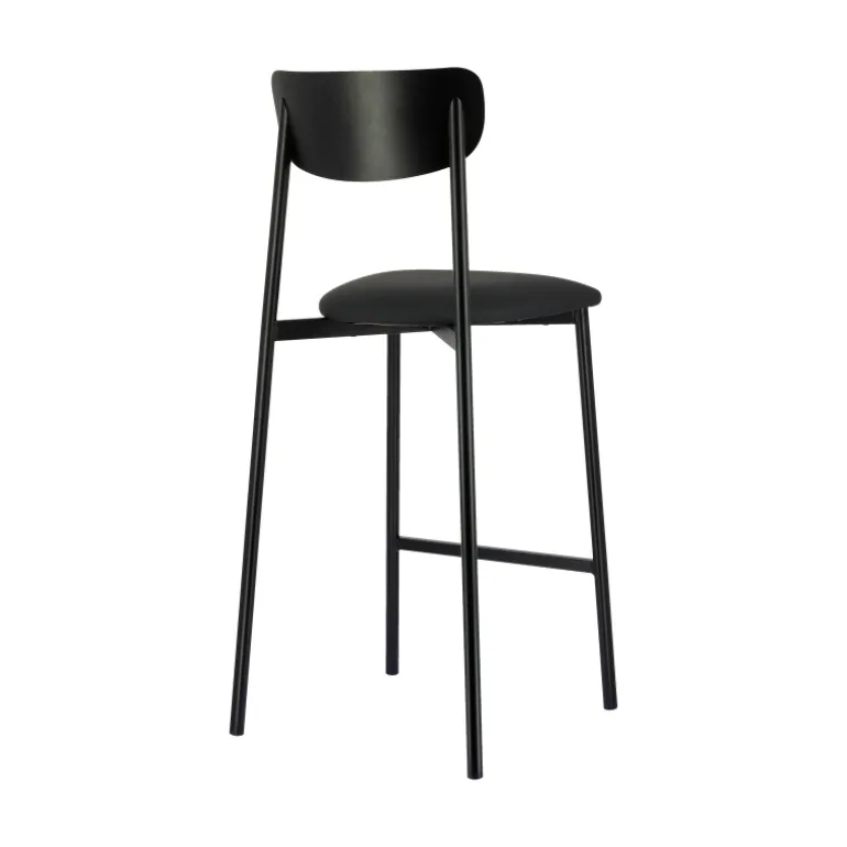Colette Carrier® Tabouret snack français en métal avec assise en simili rembourrée