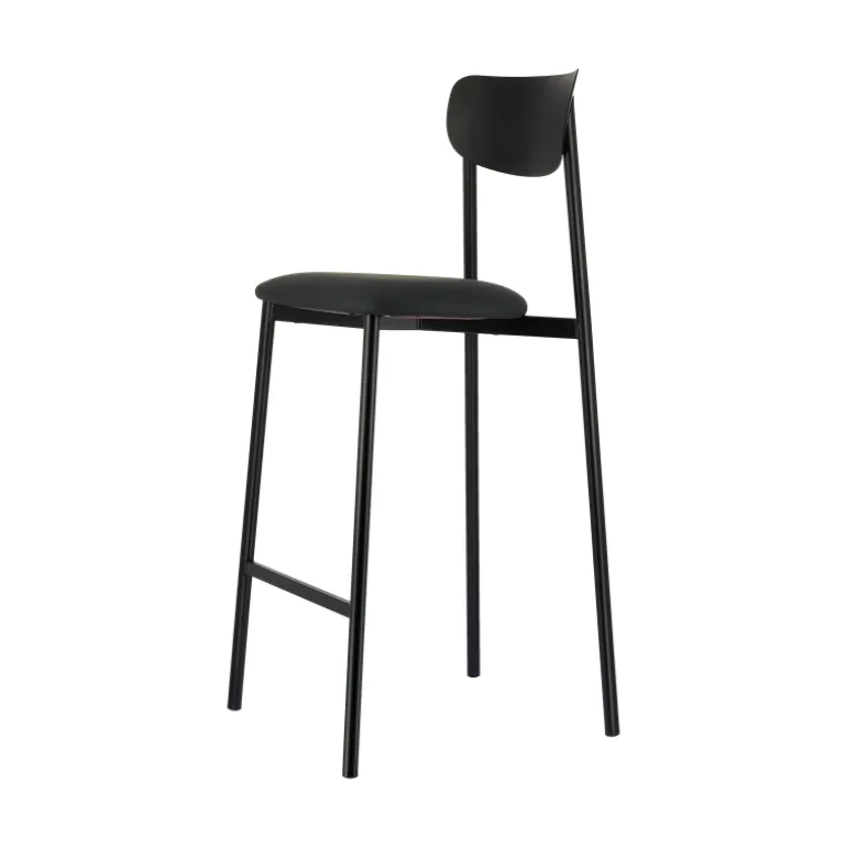 Colette Carrier® Tabouret snack français en métal avec assise en simili rembourrée