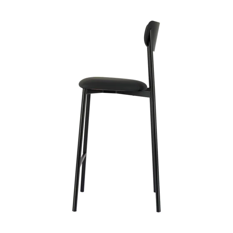 Colette Carrier® Tabouret snack français en métal avec assise en simili rembourrée