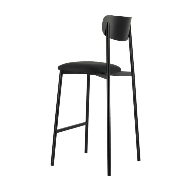 Colette Carrier® Tabouret snack français en métal avec assise en simili rembourrée