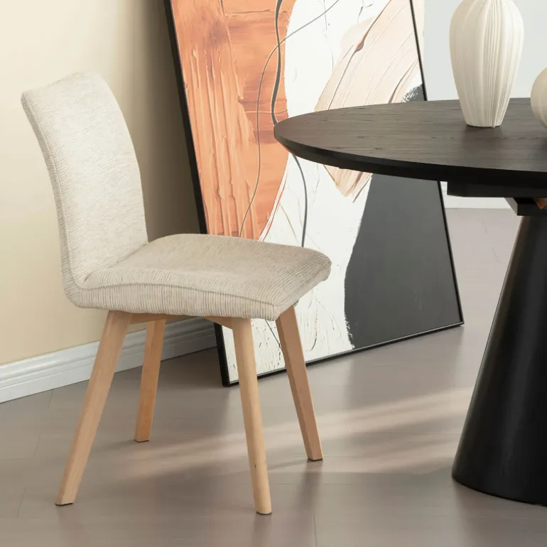 ColineChaise rembourrée en tissu avec pieds en bois