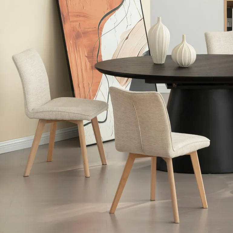 ColineChaise rembourrée en tissu avec pieds en bois