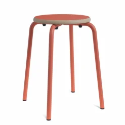 Collège Tabouret bas vintage en métal et bois