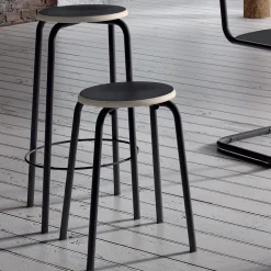 Collège Tabouret snack vintage sans dossier bois et métal