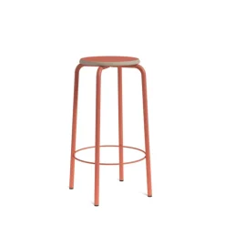 Collège Tabouret snack vintage sans dossier bois et métal