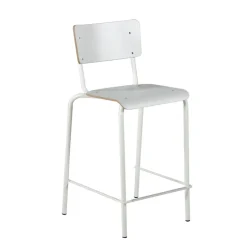 Collège Tabouret snack vintage avec dossier en bois et métal