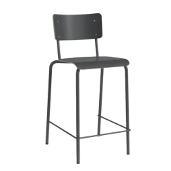 Collège Tabouret snack vintage avec dossier en bois et métal