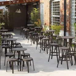 Combo Table de jardin ronde recyclée