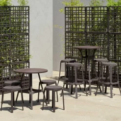 Combo Table de jardin ronde recyclée