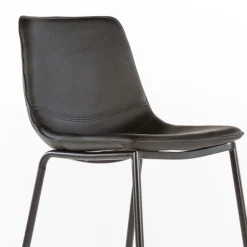 CoqueTabouret coque snack en synthétique et pieds en métal noir