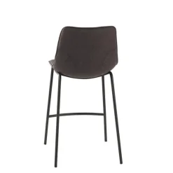 CoqueTabouret snack coque en tissu gris et pieds en métal noir