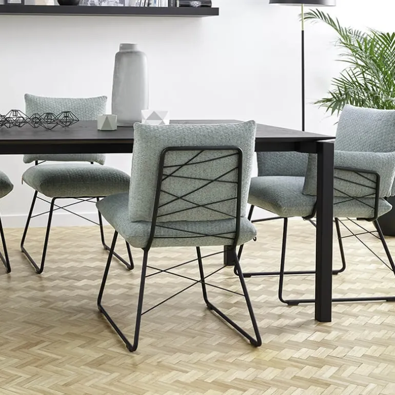 Cosy Mobitec® Fauteuil design confortable assise en tissu et pieds en métal