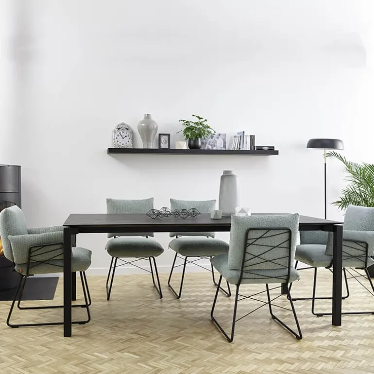 Cosy Mobitec® Fauteuil design confortable assise en tissu et pieds en métal