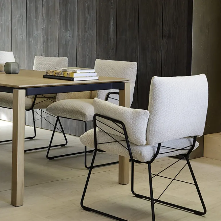 Cosy Mobitec® Fauteuil design confortable assise en tissu et pieds en métal