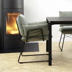 Cosy Mobitec® Fauteuil design confortable assise en tissu et pieds en métal