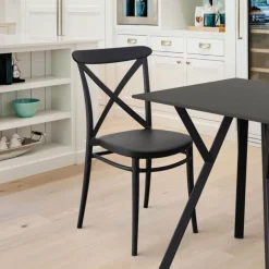 Cross Chaise de cuisine style bistrot empilable en polypropylène