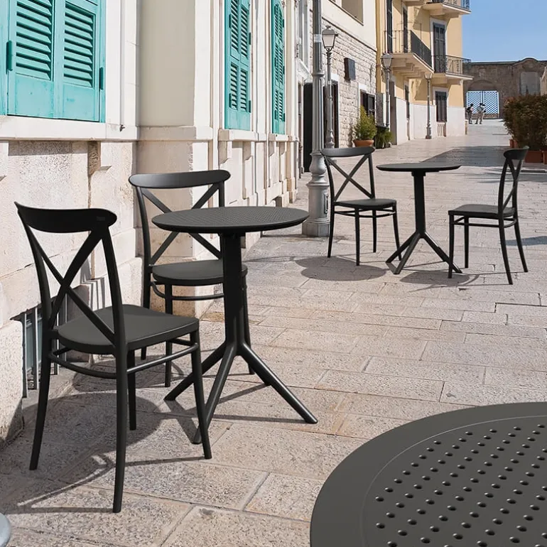 Cross Chaise de terrasse bistrot empilable en polypropylène