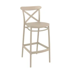 Cross Tabouret de bar moderne avec dossier en polypropylène