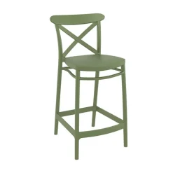 Cross Tabouret snack moderne en polypropylène avec dossier