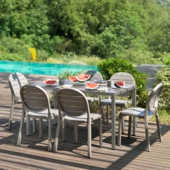 Cube Table de jardin rectangulaire réglable en hauteur fabriquée en Italie