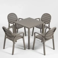 Cube Table de jardin réglable en hauteur carrée fabriquée en Italie