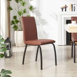 DarcyChaise de salle à manger rembourrée avec pieds en métal