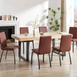 DarcyChaise de salle à manger rembourrée avec pieds en métal