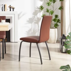 DarcyChaise de salle à manger rembourrée avec pieds en métal