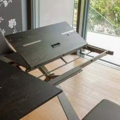 Delta Table design italienne extensible en mélaminé et pieds en X