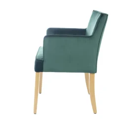 Diem Fauteuil contemporain rembourré en tissu et pieds en bois