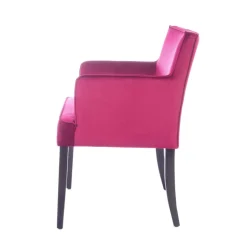 Diem Fauteuil contemporain rembourré en tissu et pieds en bois